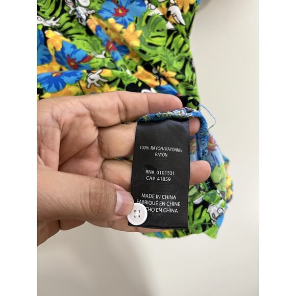 Y2K Disney Mickey Mouse Tropical Camp Shirt XL Hawaiian Vacation Resort Beach 90 - Picture 8 of 13